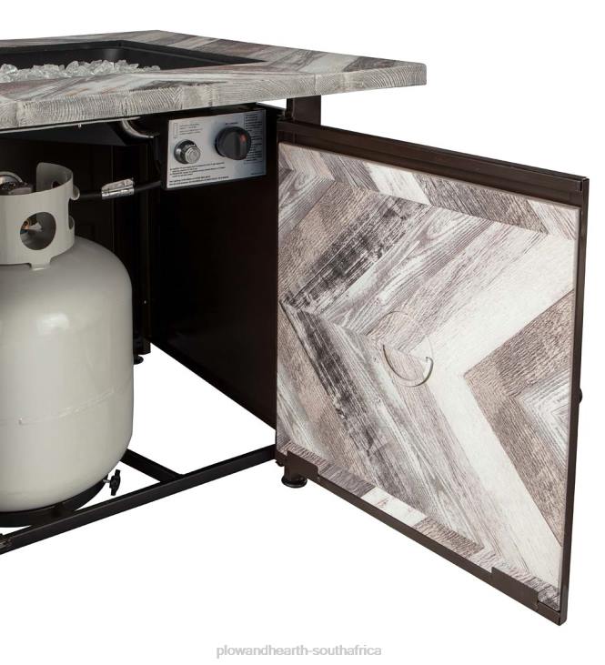 Houseware Plow & Hearth Berwyn Outdoor LP Gas Fire Pit with Printed Resin Mantel, 30NFLB1631