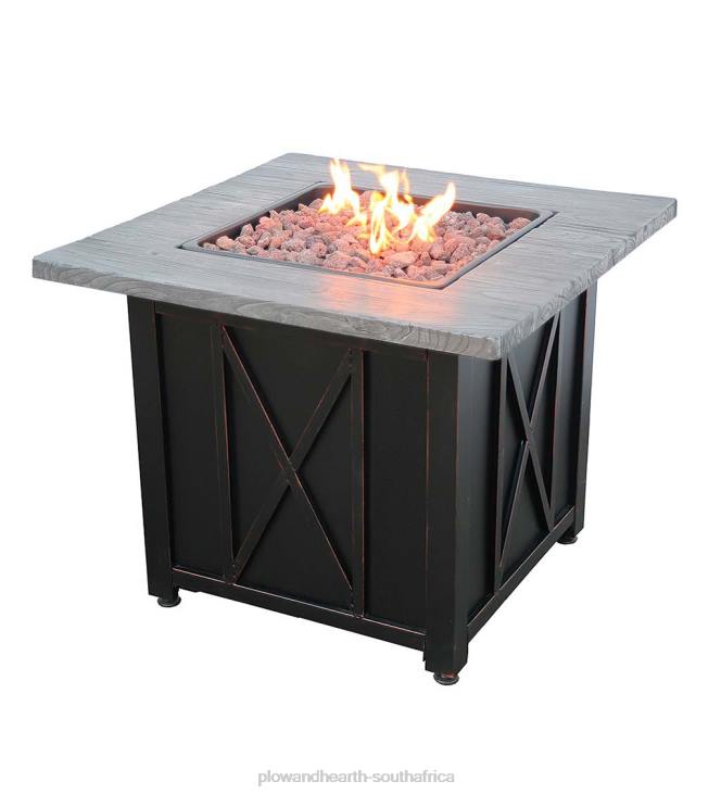 Houseware Plow & Hearth Delwood Outdoor Propane Gas Fire Pit with Resin Mantel NFLB1607