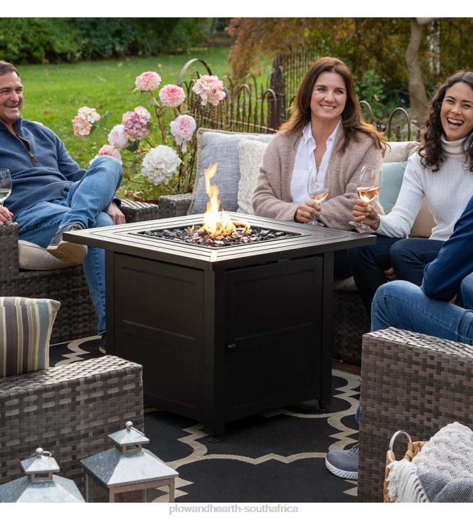 Houseware Plow & Hearth Gilbert Outdoor LP Gas Fire Pit with Steel Mantel NFLB1625