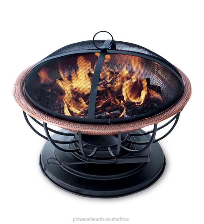 Houseware Plow & Hearth Hammered Copper Fire Pit With Lid Converts To Table NFLB1592
