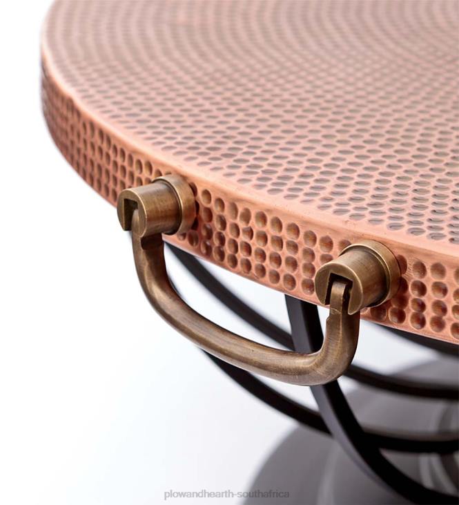 Houseware Plow & Hearth Hammered Copper Fire Pit With Lid Converts To Table NFLB1592