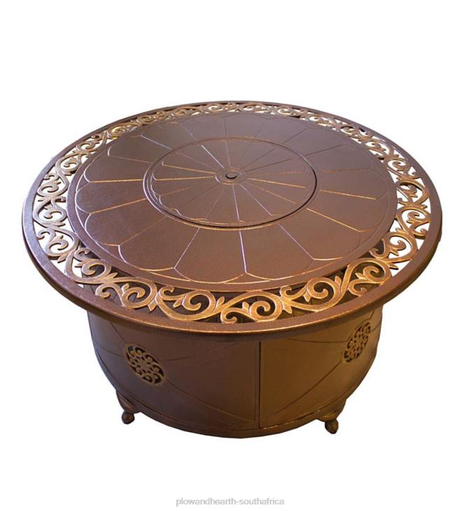 Houseware Plow & Hearth Round Cast Aluminum Propane Fire Pit NFLB1614