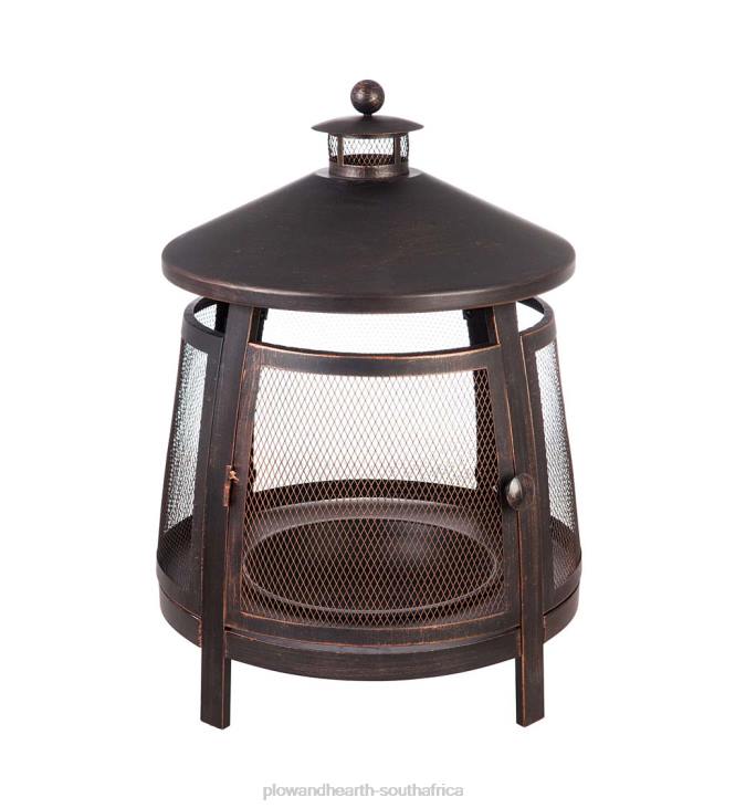 Houseware Plow & Hearth Tall Bronze Firepit with Chimney NFLB1603