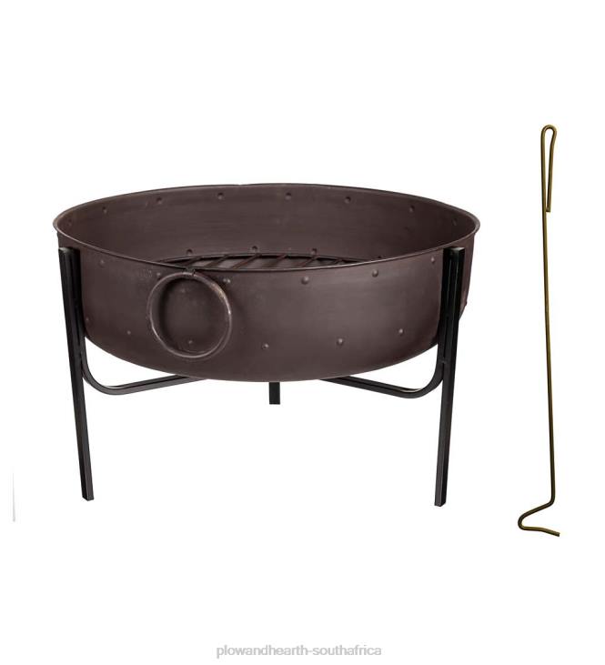 Houseware Plow & Hearth Wood-Burning Fire Pit Bowl with Iron Loop Handles NFLB1600
