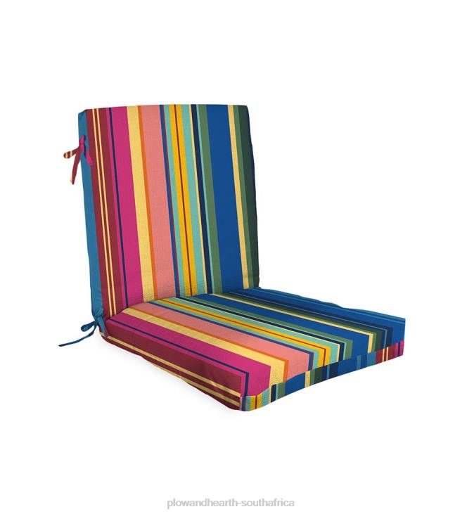 Houseware Plow & Hearth Classic Club Chair Cushion with Ties, 22x 44x 4- Palermo Stripe NFLB3139