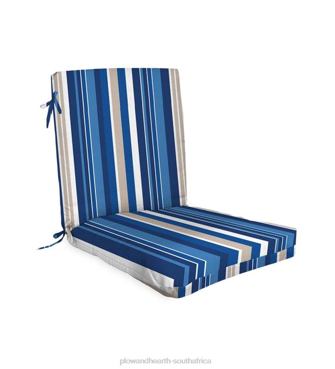 Houseware Plow & Hearth Classic Club Chair Cushion with Ties, 22x 44x 4- Palermo Stripe NFLB3139