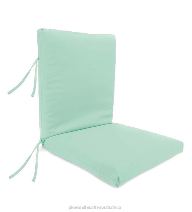 Houseware Plow & Hearth Classic Club Chair Cushion with Ties, 22x 44x 4- Tranquil Blue NFLB1188