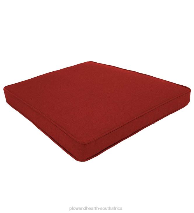 Houseware Plow & Hearth Deluxe Polyester Chair/Rocker Seat Cushion, Prospect Hill - Barn Red NFLB1203