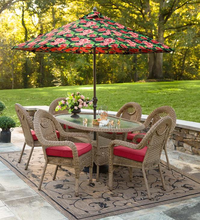 Houseware Plow & Hearth Deluxe Polyester Chair/Rocker Seat Cushion, Prospect Hill - Barn Red NFLB1203
