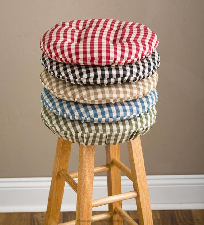 Houseware Plow & Hearth Non-Slip Gingham Bar Stool Pad - Black NFLB2316