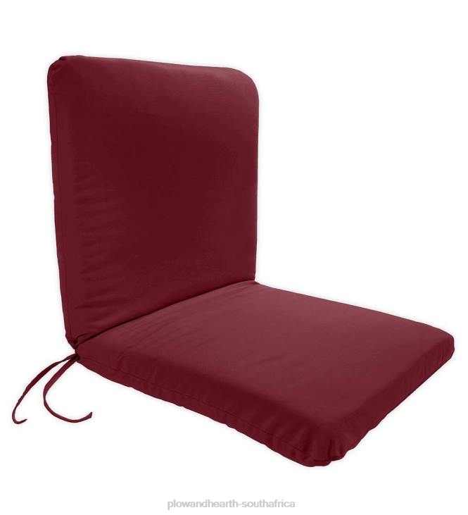 Houseware Plow & Hearth Polyester Classic Chair Cushion With Ties, Seat 19x 17x 2 1/2 ; Back 19x 19x 2 1/2- Summer Khaki NFLB3173