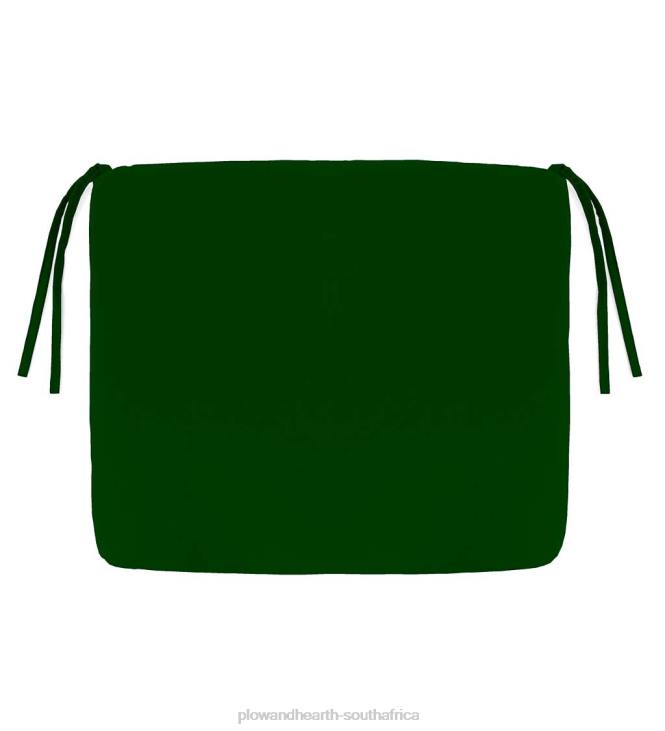 Houseware Plow & Hearth Polyester Classic Chair Cushions With Ties, 19 3/4 x 17 1/2 x 3- Forest Green NFLB1215