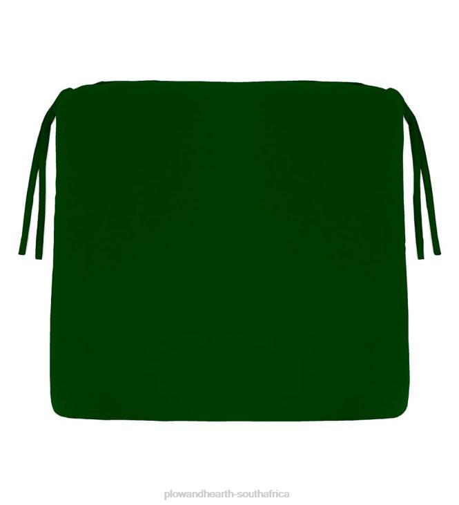 Houseware Plow & Hearth Polyester Classic Chair Cushions with Ties, 20 3/4x 20 x 3- Forest Green NFLB1209