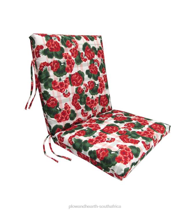 Houseware Plow & Hearth Polyester Classic Large Club Chair Cushion With Ties, 44x 22with hinge 22from bottom - Forest Green NFLB1202