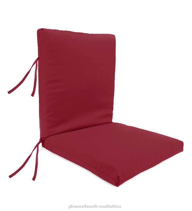 Houseware Plow & Hearth Polyester Classic Large Club Chair Cushion With Ties, 44x 22with hinge 22from bottom - Forest Green NFLB1202