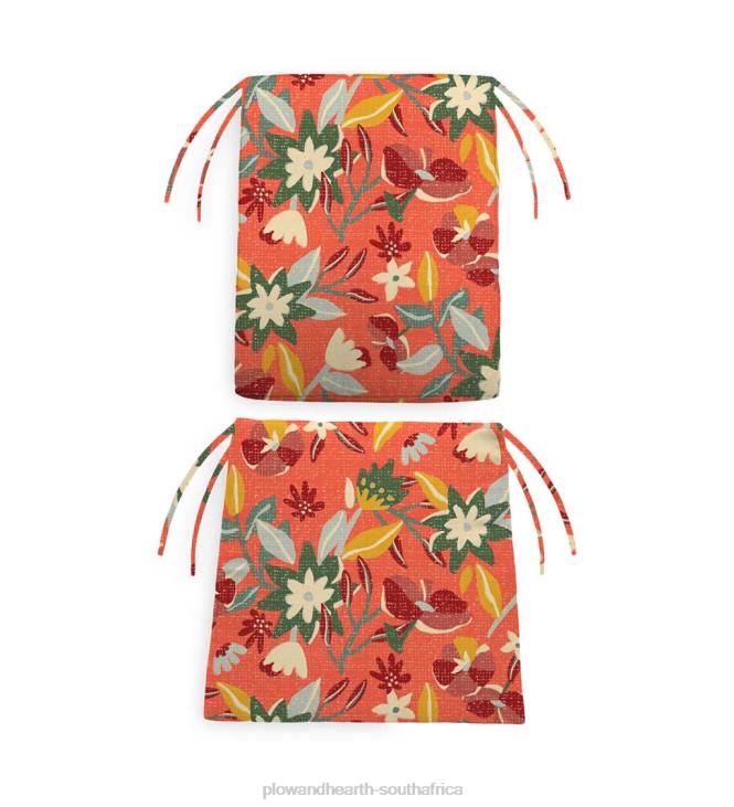 Houseware Plow & Hearth Polyester Classic Rocking Chair Cushions with Ties - Country Geranium NFLB3161