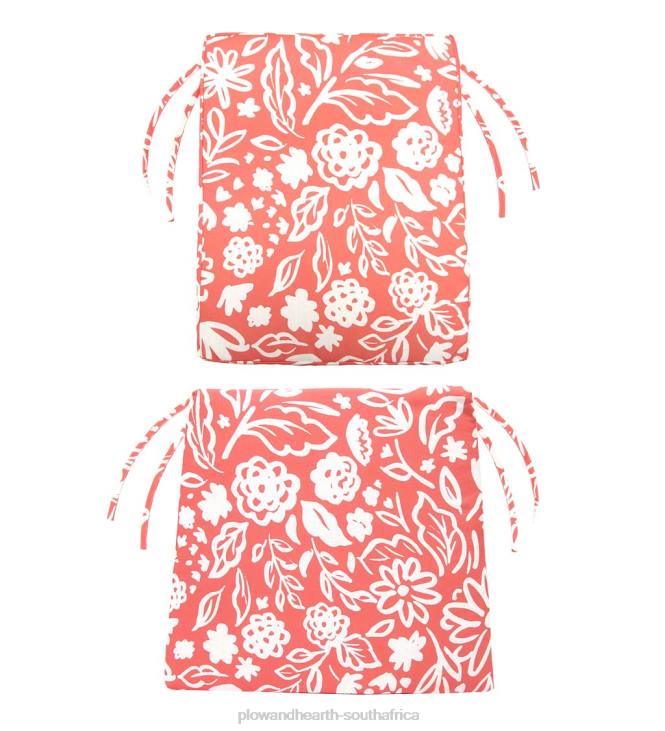 Houseware Plow & Hearth Polyester Classic Rocking Chair Cushions with Ties - Country Geranium NFLB3161