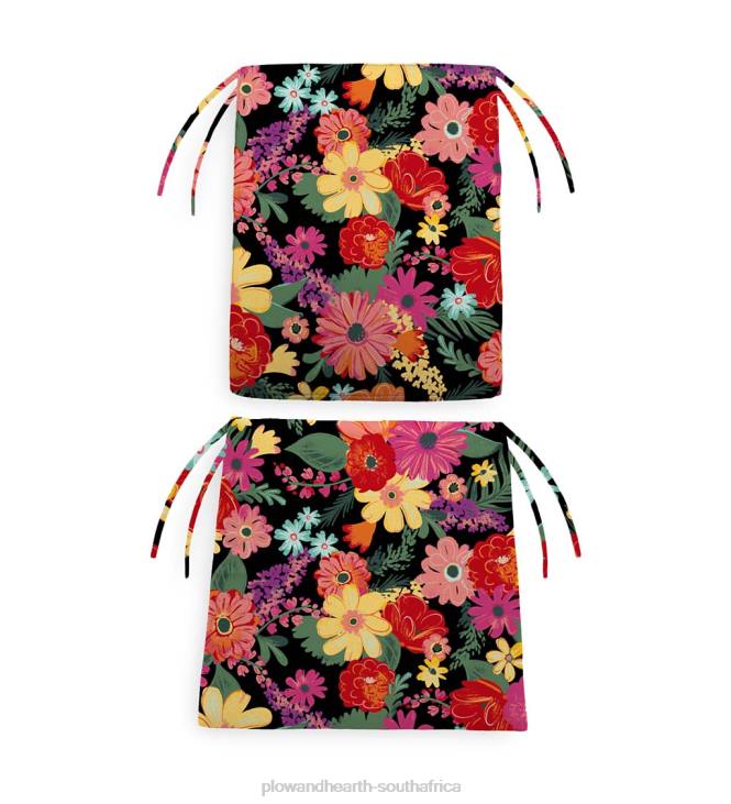 Houseware Plow & Hearth Polyester Classic Rocking Chair Cushions with Ties - Floral Sketch Blush NFLB1193