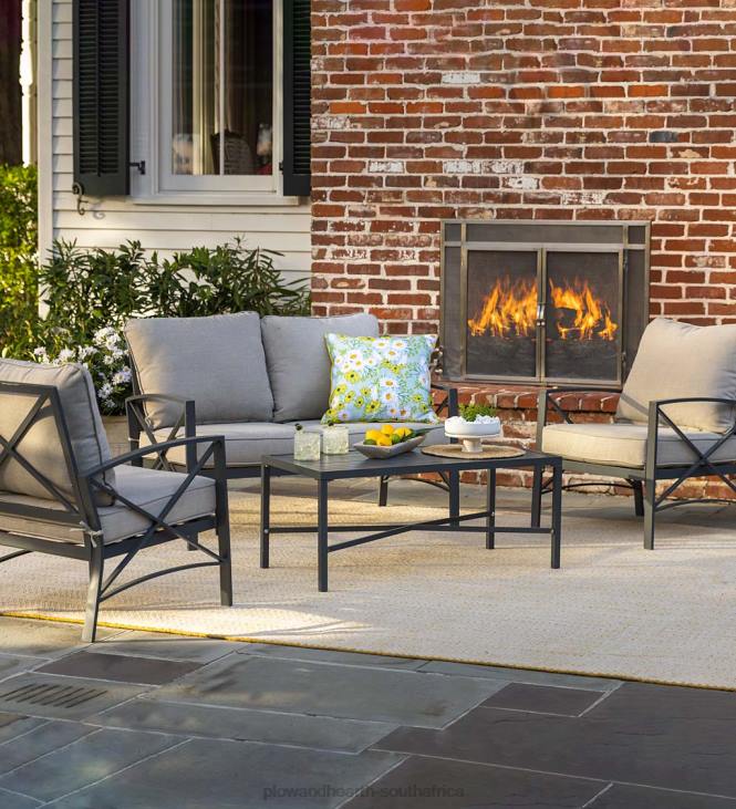 Houseware Plow & Hearth Arlington Cast Aluminum Outdoor Patio Seating with Cushions, 4-Piece Set NFLB1140
