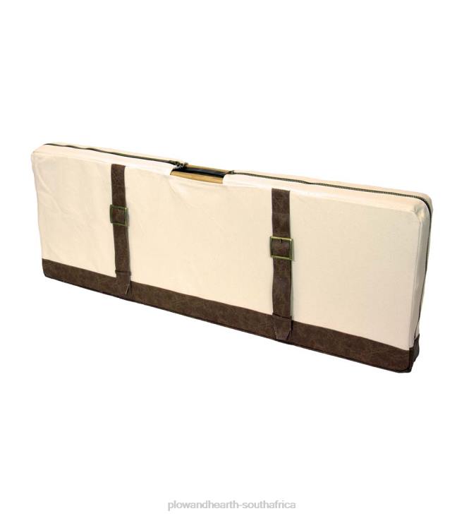 Houseware Plow & Hearth Bamboo Adjustable Height Folding Camp Table with Wine Glass Holders - Bamboo/Bronze NFLB1167