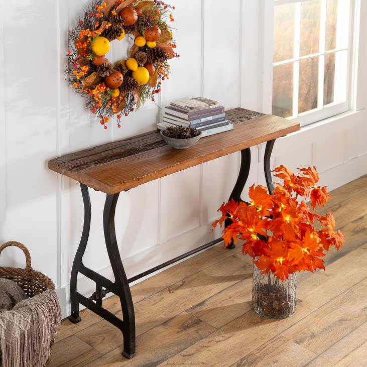 Houseware Plow & Hearth Birmingham Console Table in Reclaimed Wood and Metal NFLB1109