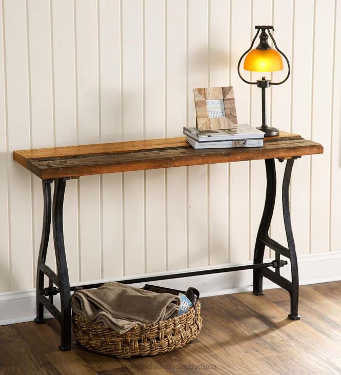 Houseware Plow & Hearth Birmingham Console Table in Reclaimed Wood and Metal NFLB1109