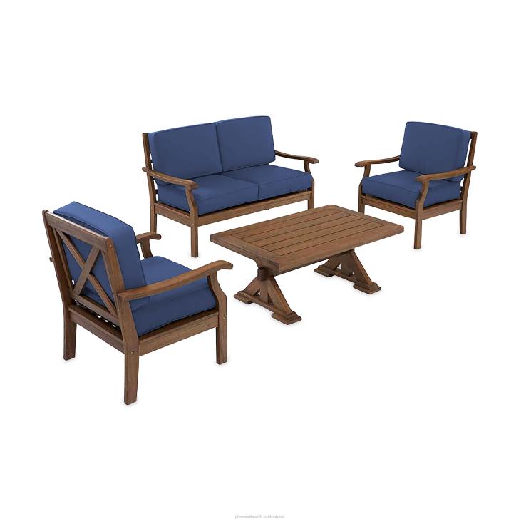 Houseware Plow & Hearth Claremont Deep Seating Love Seat Set with Cushions - Midnight Navy NFLB1127