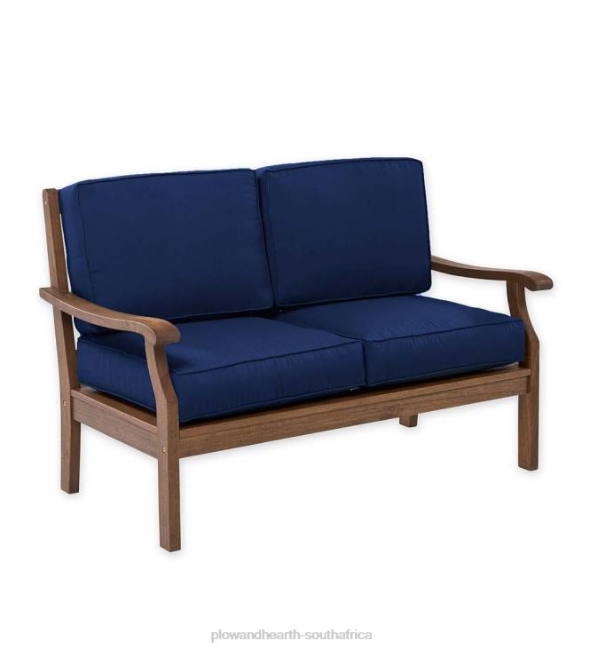 Houseware Plow & Hearth Claremont Deep Seating Love Seat with Cushions - Midnight Navy NFLB1134