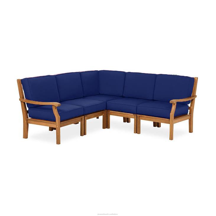 Houseware Plow & Hearth Claremont Eucalyptus Outdoor Sectional Seating with Cushions NFLB1122