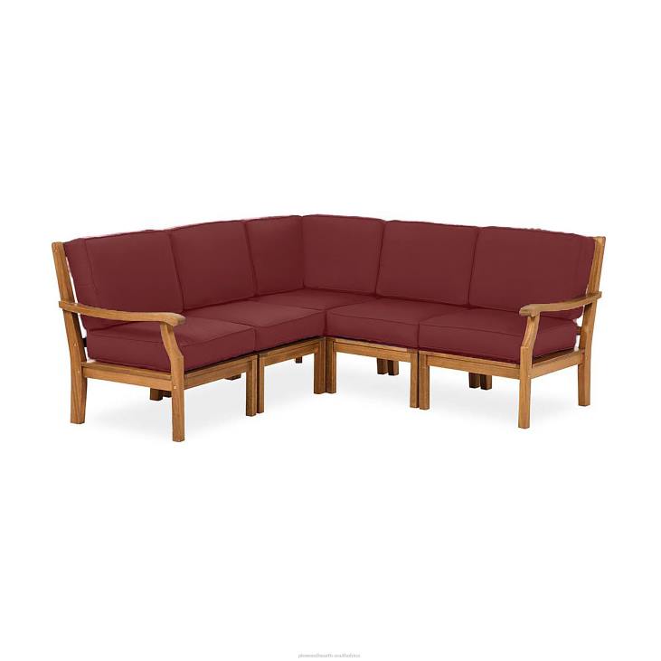 Houseware Plow & Hearth Claremont Eucalyptus Outdoor Sectional Seating with Cushions NFLB1122