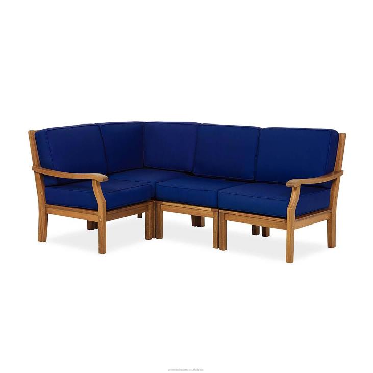 Houseware Plow & Hearth Claremont Eucalyptus Outdoor Sectional Seating with Cushions NFLB1122