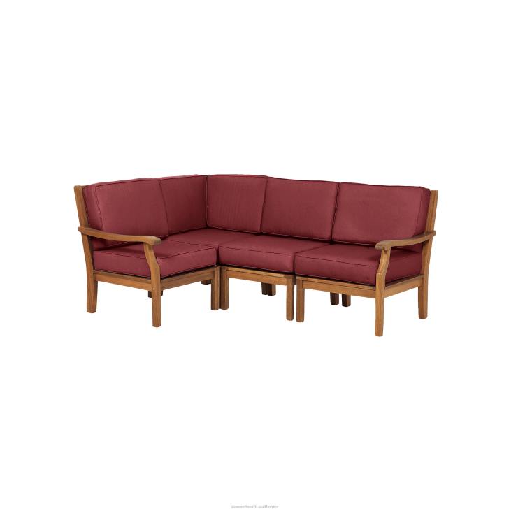 Houseware Plow & Hearth Claremont Eucalyptus Outdoor Sectional Seating with Cushions NFLB1122