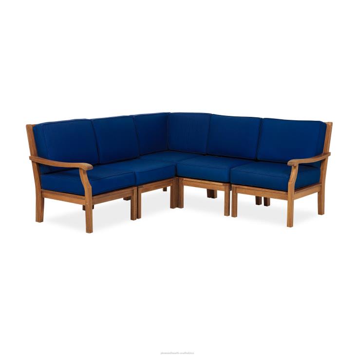 Houseware Plow & Hearth Claremont Eucalyptus Outdoor Sectional Seating with Cushions NFLB1122
