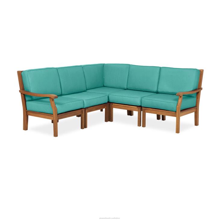 Houseware Plow & Hearth Claremont Eucalyptus Outdoor Sectional Seating with Cushions NFLB1122