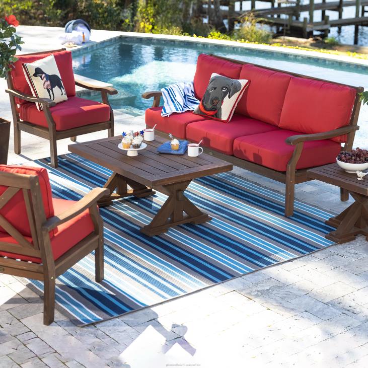 Houseware Plow & Hearth Claremont Seating Collection, Eucalyptus Wood Outdoor Furniture NFLB1090