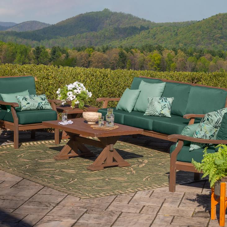Houseware Plow & Hearth Claremont Seating Collection, Eucalyptus Wood Outdoor Furniture NFLB1090