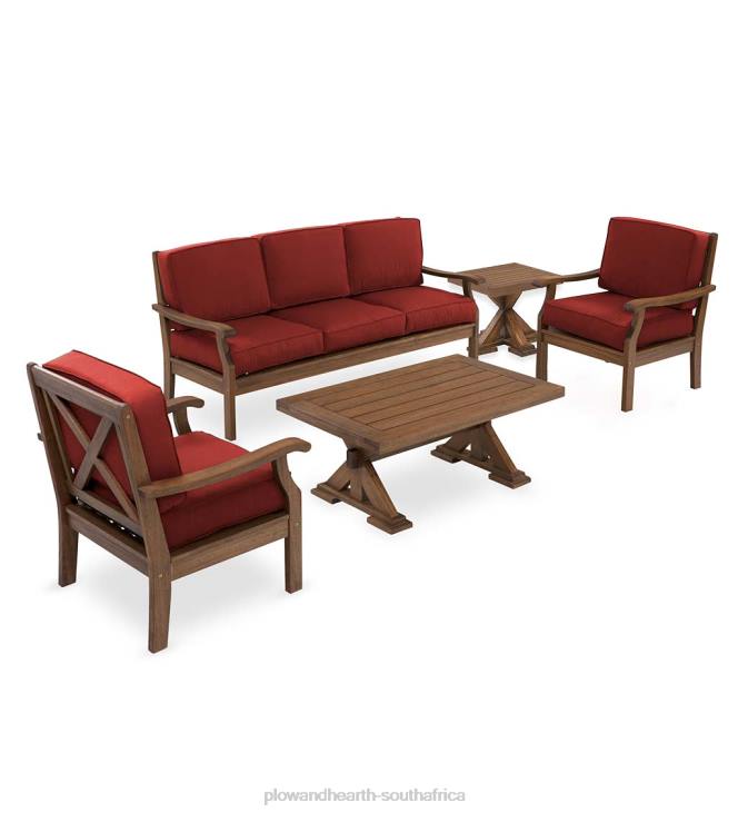 Houseware Plow & Hearth Claremont Seating Collection, Eucalyptus Wood Outdoor Furniture NFLB1090