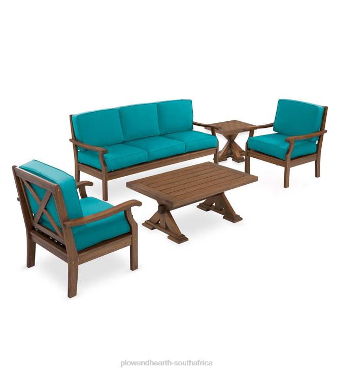 Houseware Plow & Hearth Claremont Seating Collection, Eucalyptus Wood Outdoor Furniture NFLB1090