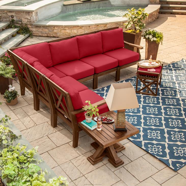 Houseware Plow & Hearth Claremont Sectional Chair with Right Arm with Cushions - Midnight Navy NFLB3212