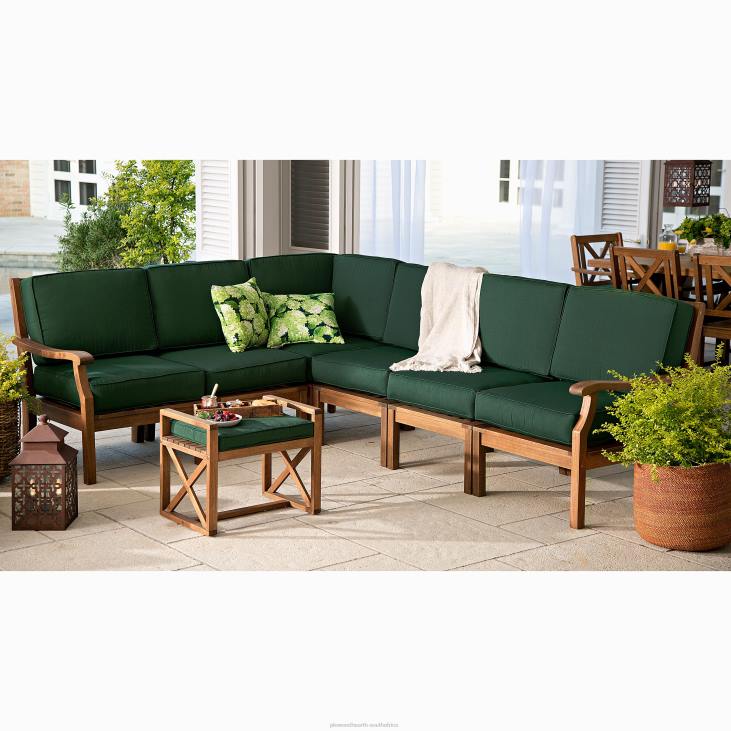 Houseware Plow & Hearth Claremont Sectional Chair with Right Arm with Cushions - Midnight Navy NFLB3212