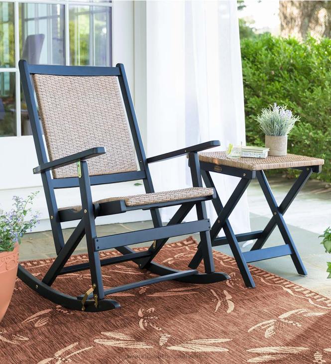 Houseware Plow & Hearth Claytor Folding Eucalyptus Outdoor Furniture NFLB1081