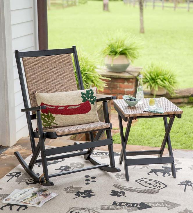 Houseware Plow & Hearth Claytor Folding Eucalyptus Outdoor Furniture NFLB1081