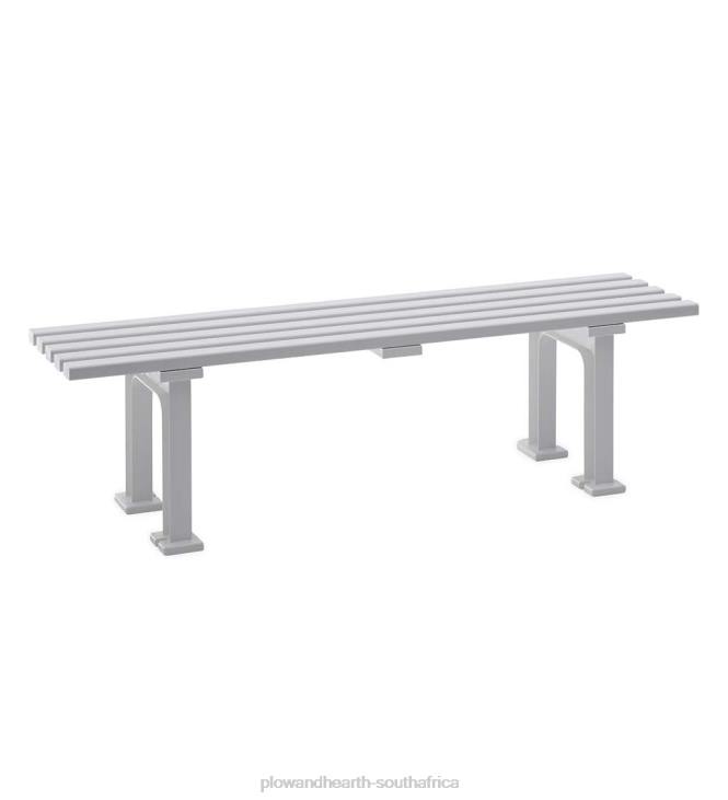 Houseware Plow & Hearth Commercial-Grade Weatherproof Backless Garden Bench - White NFLB1131