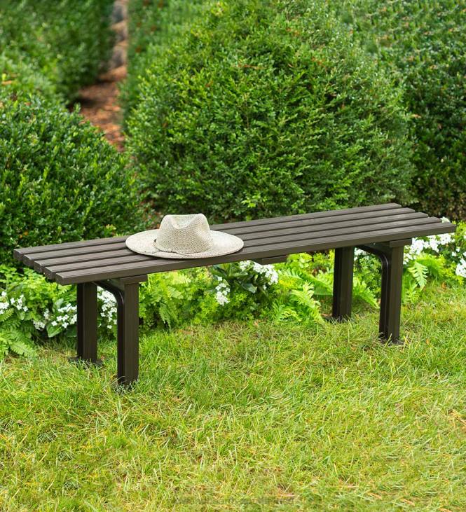 Houseware Plow & Hearth Commercial-Grade Weatherproof Backless Garden Bench - White NFLB1131