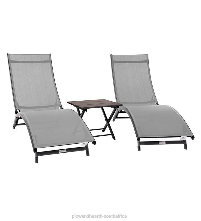 Houseware Plow & Hearth Coral Springs Lounge Set - Blue Hawaii/Black Frame NFLB1186