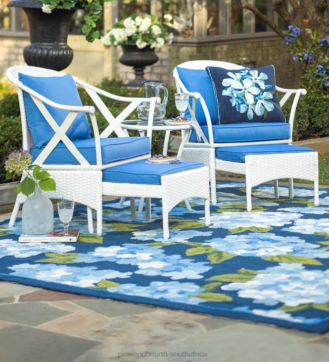 Houseware Plow & Hearth Five Piece White Wicker Patio Furniture Set with Cushions - White NFLB1079