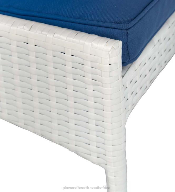 Houseware Plow & Hearth Five Piece White Wicker Patio Furniture Set with Cushions - White NFLB1079