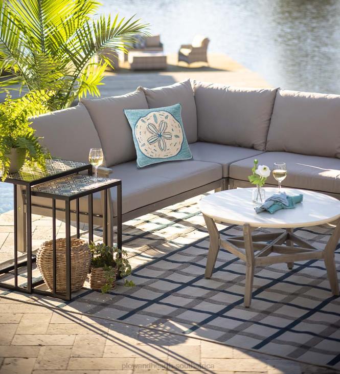 Houseware Plow & Hearth Handmade Ceramic Tile Nesting Tables, Set of 2 NFLB1108