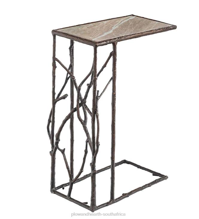 Houseware Plow & Hearth Indoor/Outdoor Branchwater Pull-Up Table with Marble Top NFLB1146