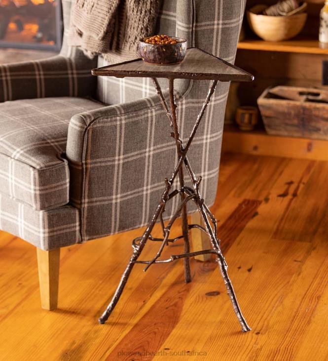 Houseware Plow & Hearth Indoor/Outdoor Crater Lake Tripod Cocktail Table with Marble Top NFLB1143